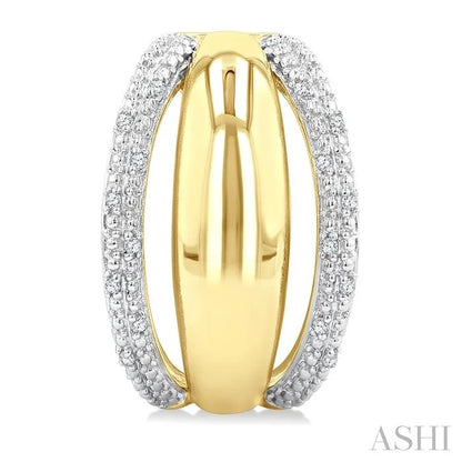 Gold Vermeil Bold Diamond Half Hoop Earrings