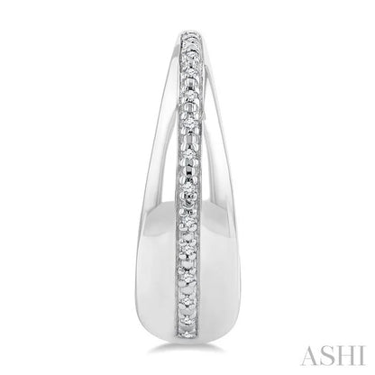 Silver Bold Diamond Hoop Earrings