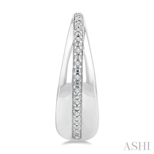 Silver Bold Diamond Hoop Earrings