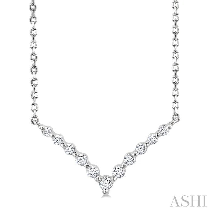 Silver Chevron Petite Diamond Fashion Pendant