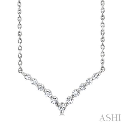 Silver Chevron Petite Diamond Fashion Pendant