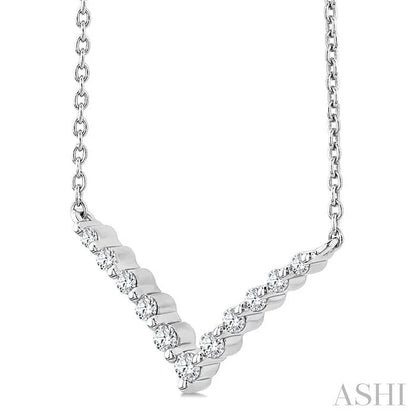 Silver Chevron Petite Diamond Fashion Pendant