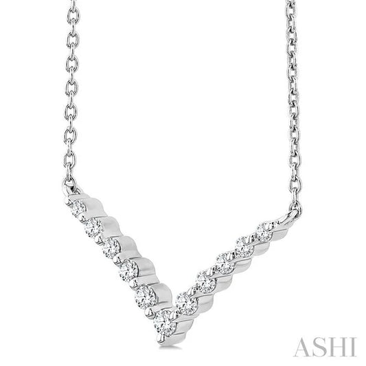 Silver Chevron Petite Diamond Fashion Pendant