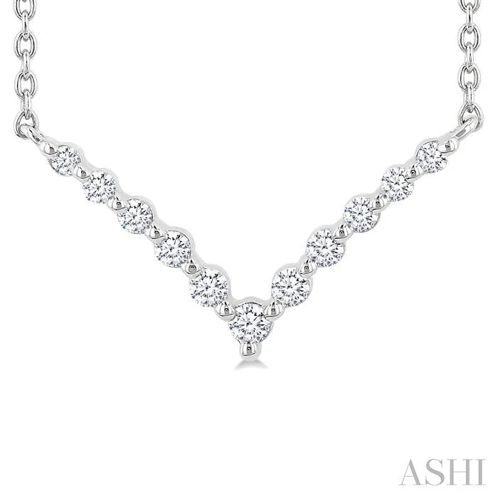 Silver Chevron Petite Diamond Fashion Pendant