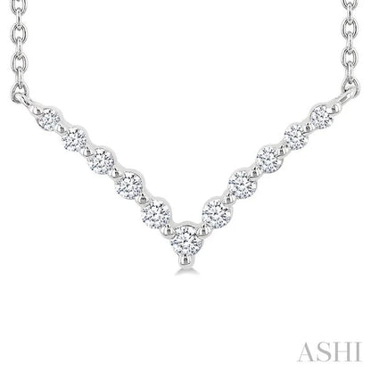 Silver Chevron Petite Diamond Fashion Pendant