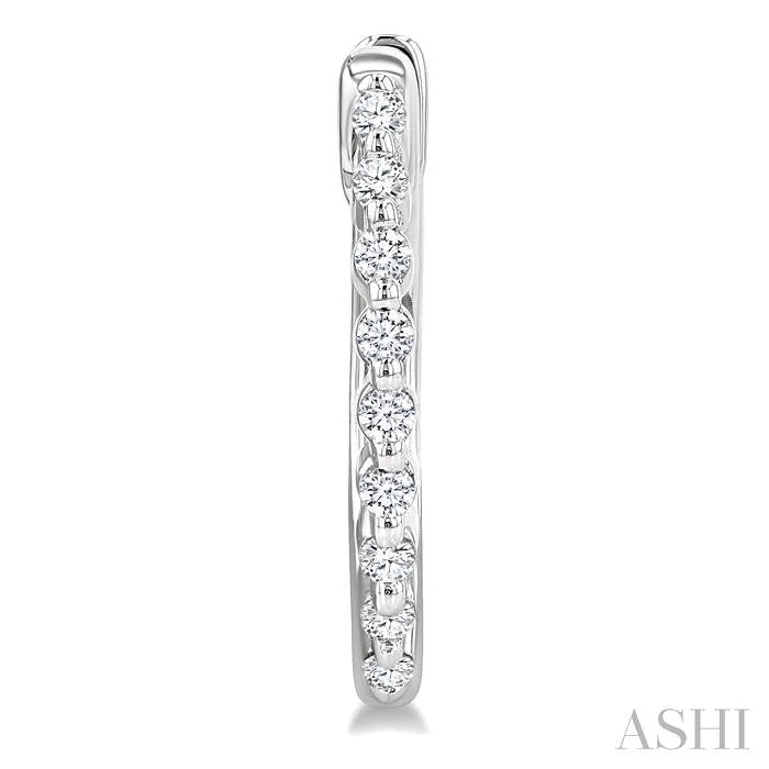 Silver Petite Diamond Fashion Hoop Earrings