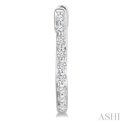 Silver Petite Diamond Fashion Hoop Earrings