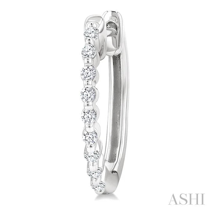 Silver Petite Diamond Fashion Hoop Earrings