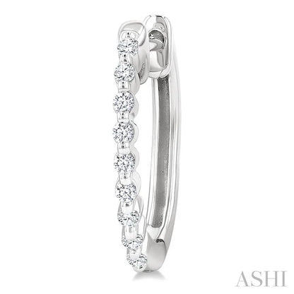 Silver Petite Diamond Fashion Hoop Earrings