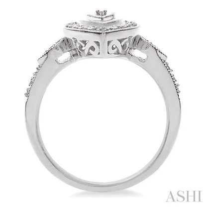 Silver Pear Shape Diamond Ring