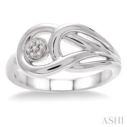 Silver Round Shape Diamond Ring