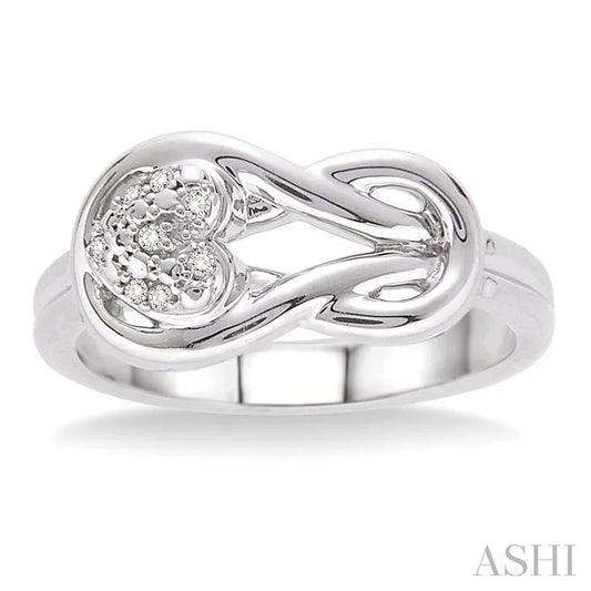 Silver Heart Shape Diamond Fashion Ring