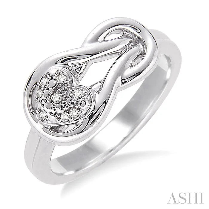Silver Heart Shape Diamond Fashion Ring