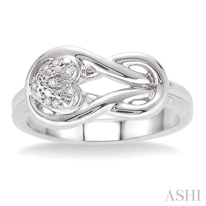 Silver Heart Shape Diamond Fashion Ring