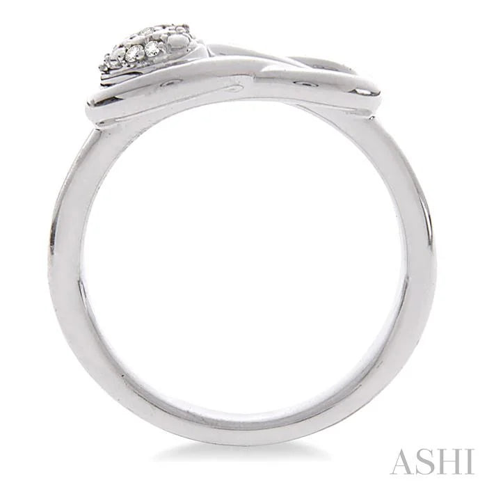 Silver Heart Shape Diamond Fashion Ring
