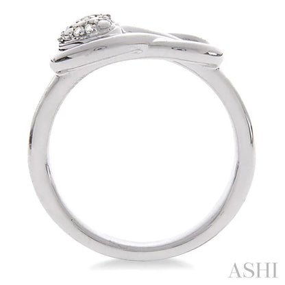 Silver Heart Shape Diamond Fashion Ring