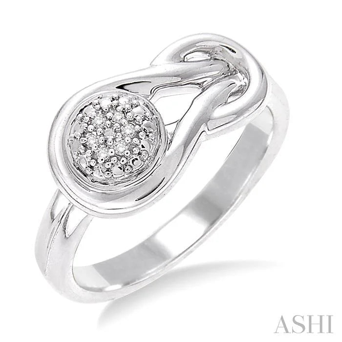 Silver Round Shape Diamond Ring