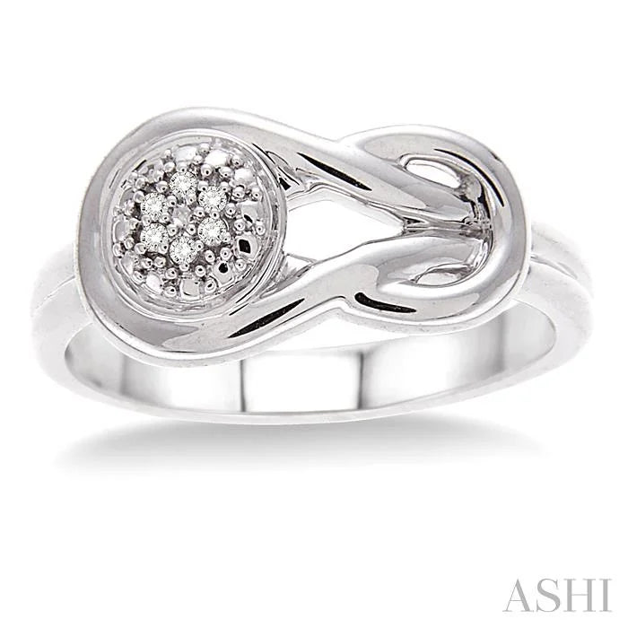 Silver Round Shape Diamond Ring
