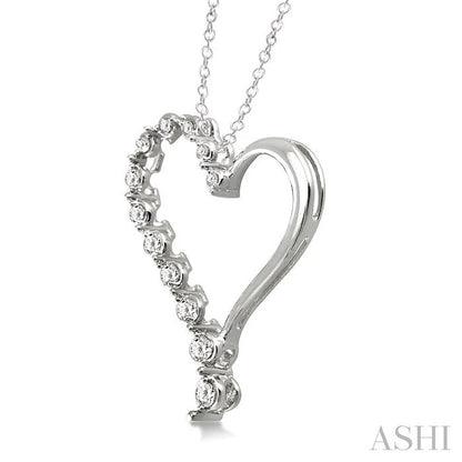 Silver Heart Shape Journey Diamond Fashion Pendant