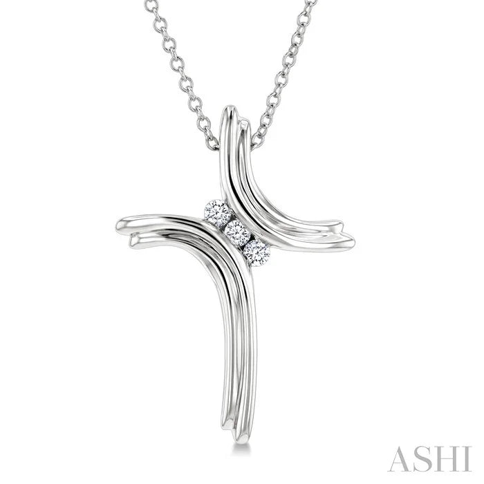 Silver Cross Diamond Fashion Pendant