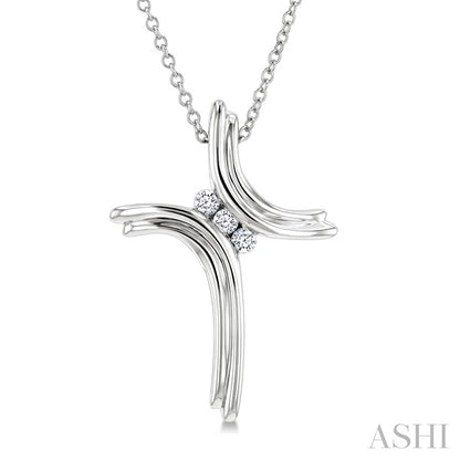 Silver Cross Diamond Fashion Pendant