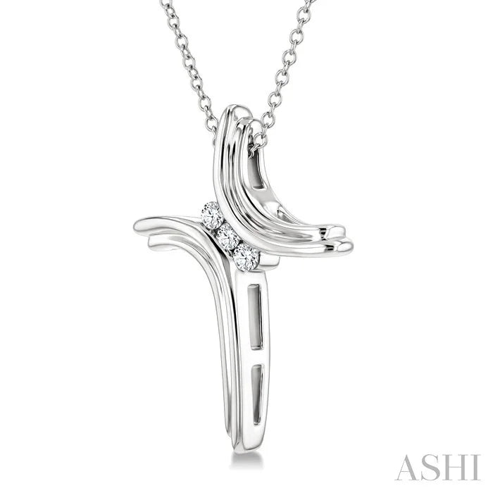 Silver Cross Diamond Fashion Pendant