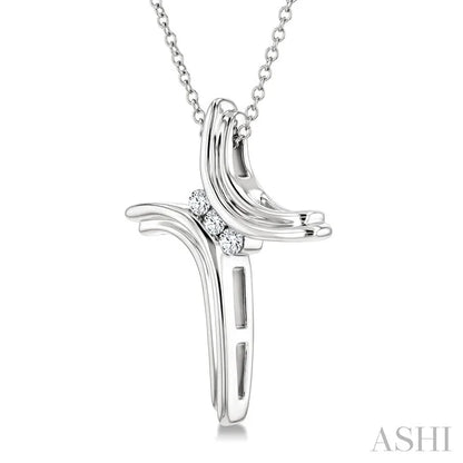 Silver Cross Diamond Fashion Pendant