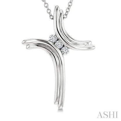 Silver Cross Diamond Fashion Pendant