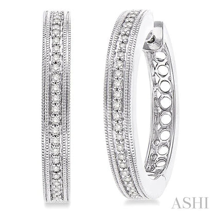 Silver Diamond Hoop Earrings