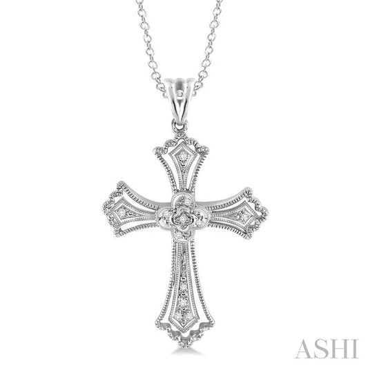 Silver Cross Diamond Fashion Pendant