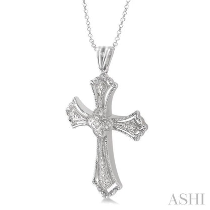 Silver Cross Diamond Fashion Pendant