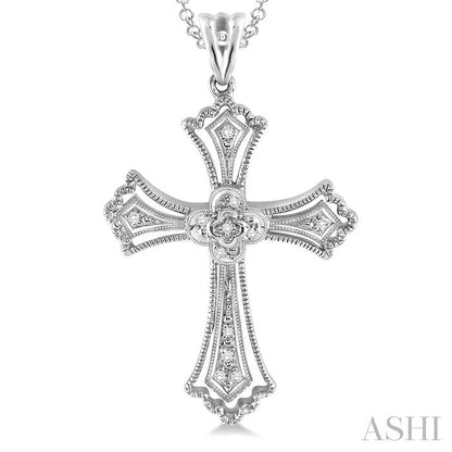 Silver Cross Diamond Fashion Pendant