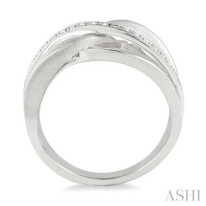 Silver Swirl Diamond Fashion Ring