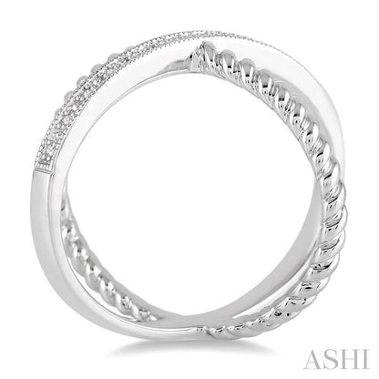 Silver Criss Cross Diamond Fashion Ring