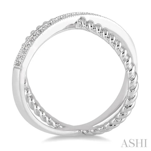 Silver Criss Cross Diamond Fashion Ring