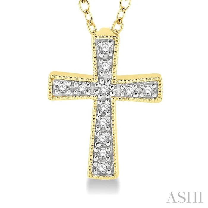 Gold Vermeil Cross Diamond Fashion Pendant