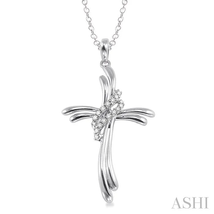 Silver Cross Diamond Fashion Pendant