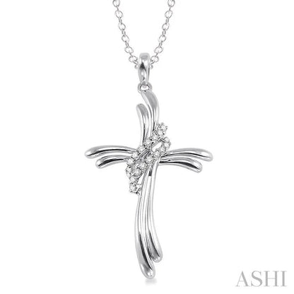 Silver Cross Diamond Fashion Pendant