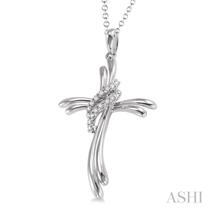 Silver Cross Diamond Fashion Pendant