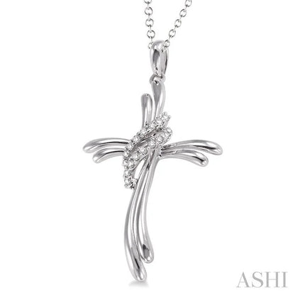 Silver Cross Diamond Fashion Pendant