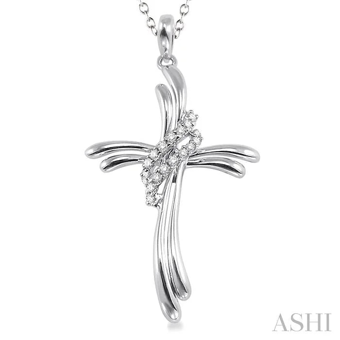 Silver Cross Diamond Fashion Pendant