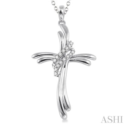 Silver Cross Diamond Fashion Pendant