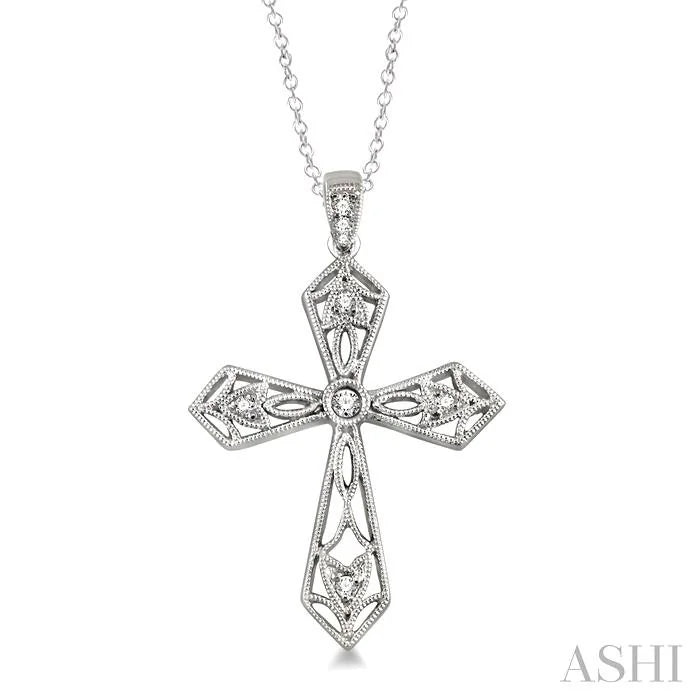 Silver Cross Diamond Fashion Pendant