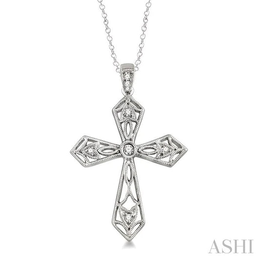 Silver Cross Diamond Fashion Pendant