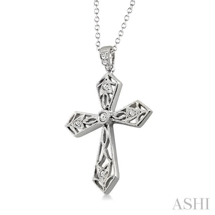 Silver Cross Diamond Fashion Pendant