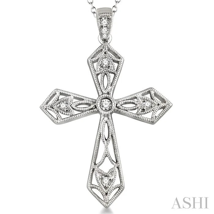 Silver Cross Diamond Fashion Pendant
