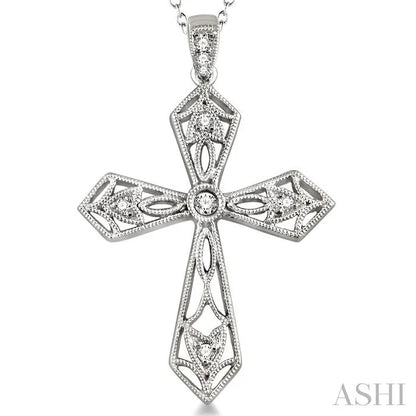 Silver Cross Diamond Fashion Pendant