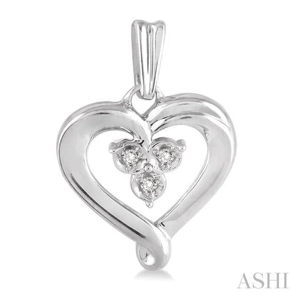 Silver Heart Shape Diamond Fashion Earrings