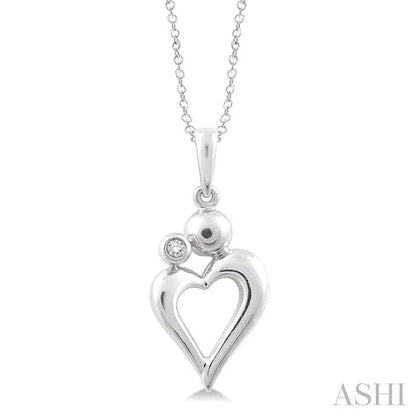 Silver Heart Shape Diamond Fashion Pendant
