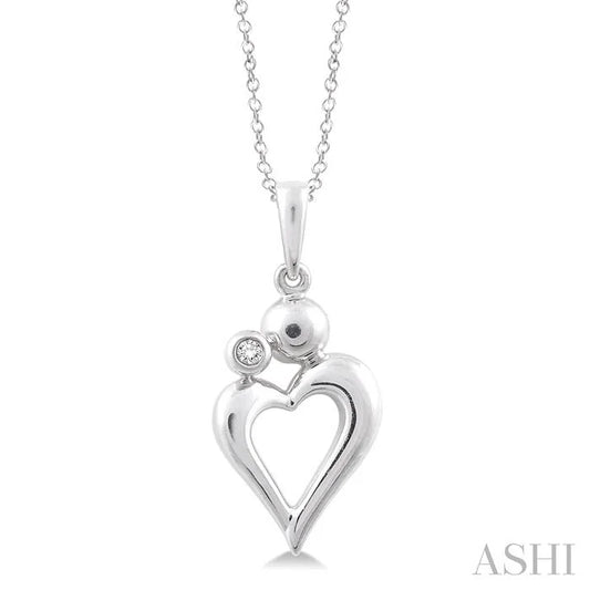 Silver Heart Shape Diamond Fashion Pendant